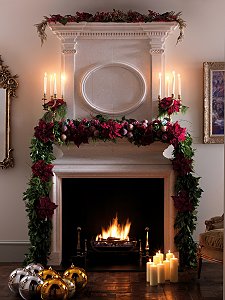 The En Trumeau Fireplace Adorned for Christmas 
