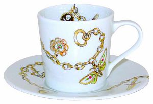 Espresso Cup and Saucer from the Emma Bridgewater Charm Bracelet Range