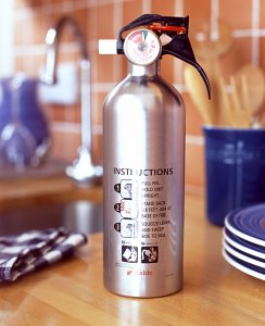 Brushed Chrome Designer Fire Extinguisher From Kidde