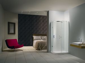 The Matki Illusion Curved Offset Shower Panel