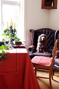  Rich Red Christmas Table Linen from Ochre & Ocre 