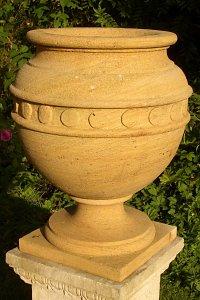 Hand-Carved Sandstone Urns And Planters From Wilstone