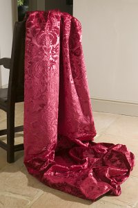 Beaufort gaufrage silk fabric in Crimson from Northcroft Fabrics